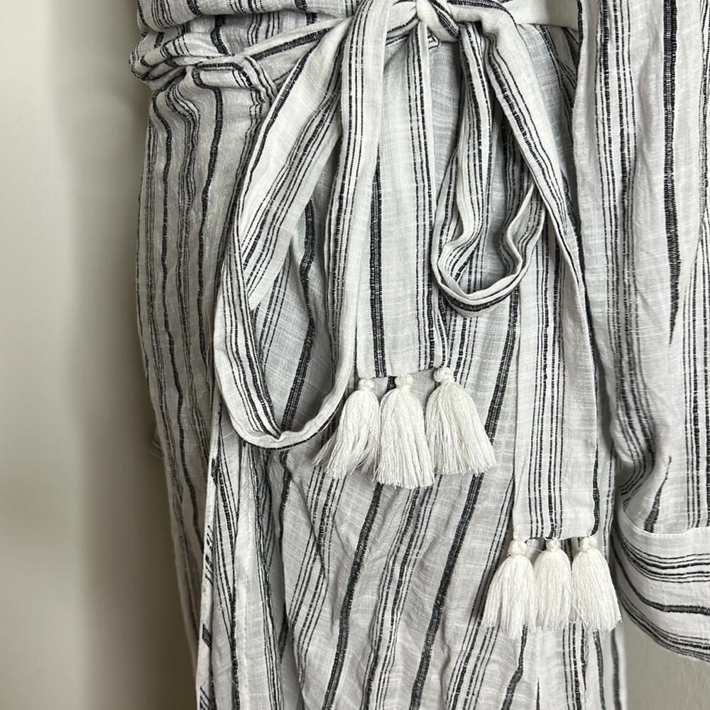 L*SPACE Tybee Black/White Stripe Maxi Wrap Dress XS - Picture 11 of 11